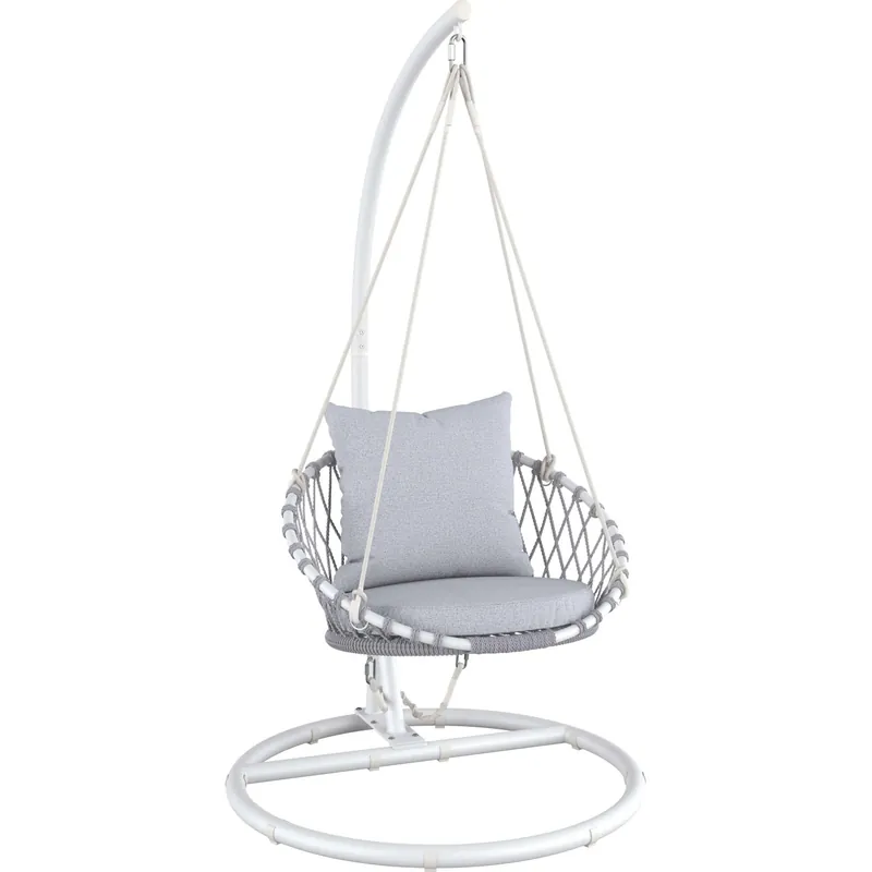 Seizoensaanbieding Poltrona sospesa in rattan grigia 105x108x196 cm