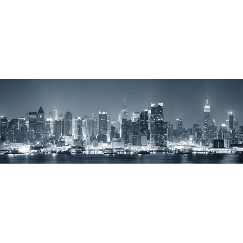 Tela stampata immagine di Manhattan by night formato 45x140 cm Meest Verkocht