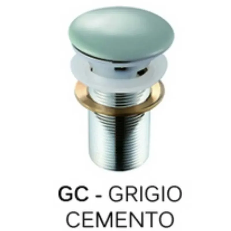 Piletta click-clack con tappo in ceramica con troppopieno grigio Superprijs