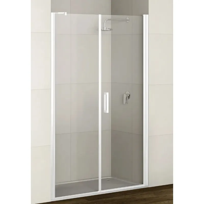 Porta battente dx con fisso doccia Real 126/129 cm argento Beste Prijs