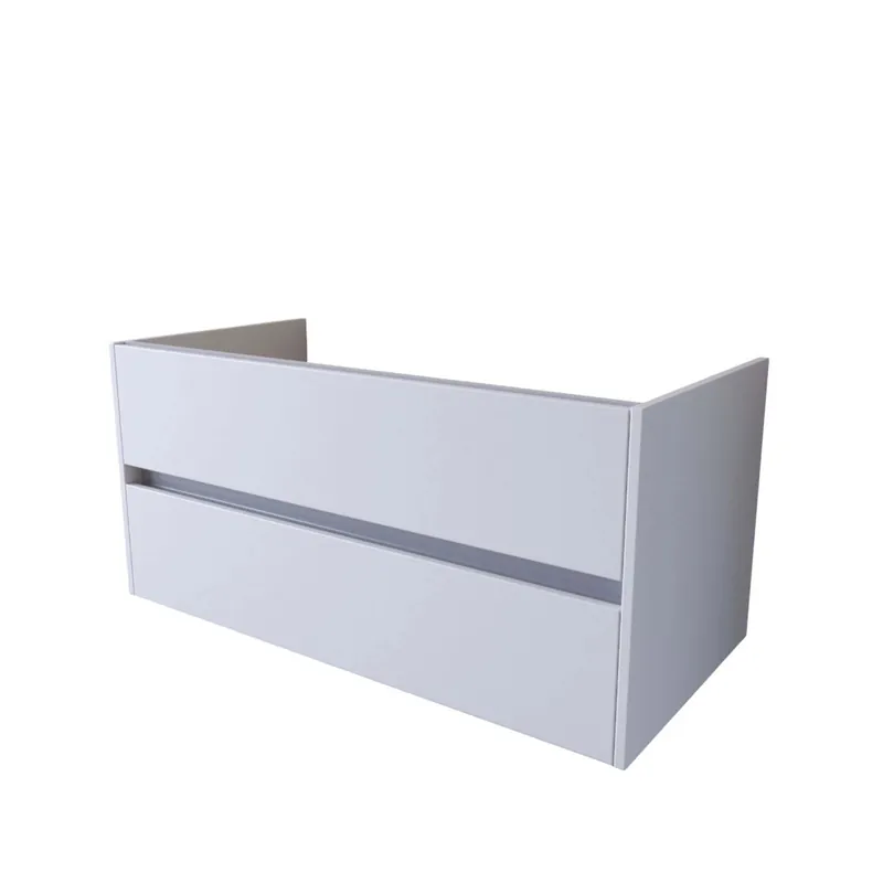 Base porta lavabo sospesa 2 cassetti 104x50x49 cm bianco opaco Nieuw