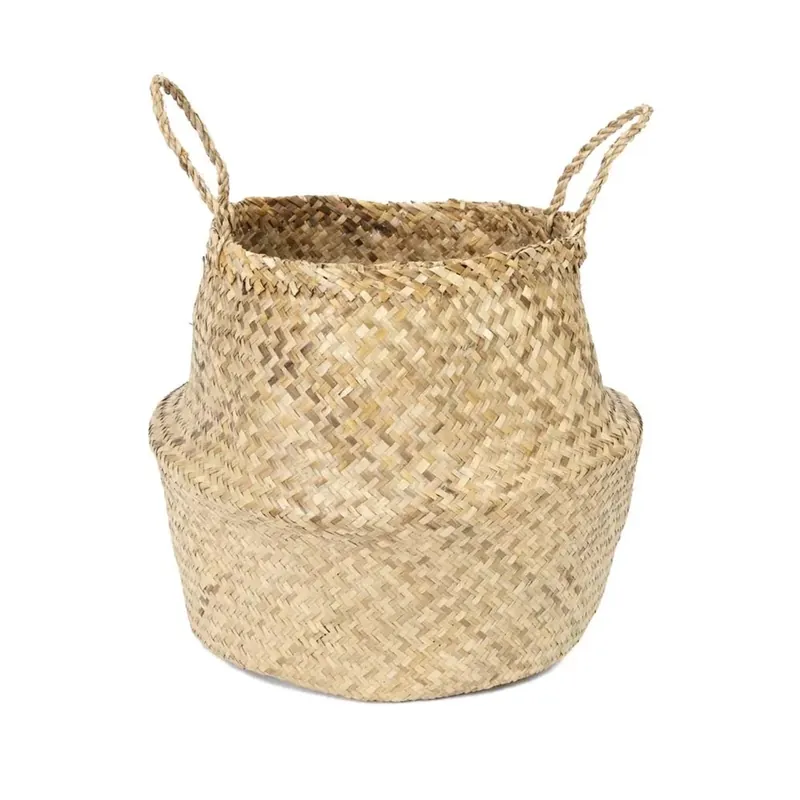 Finale Uitverkoop Cesto Belly con manglie in erbario pieghevole Ø 45 cm