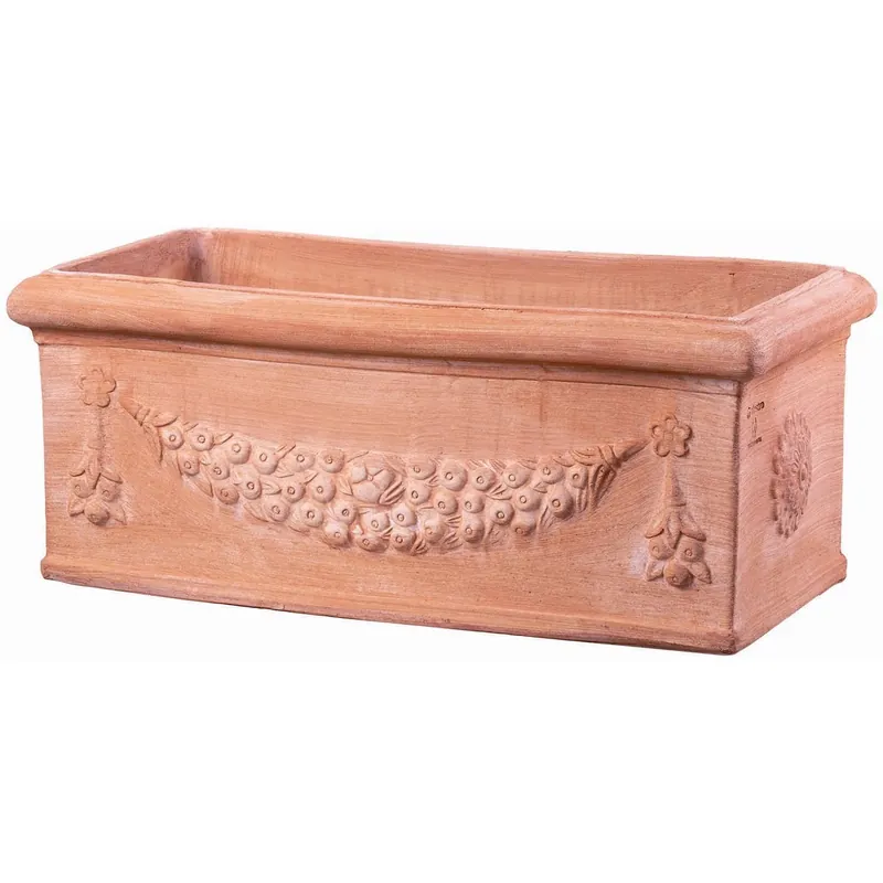 Fioriera da esterno in terracotta festonata terracotta 30x60x30 cm Veilige Betaling
