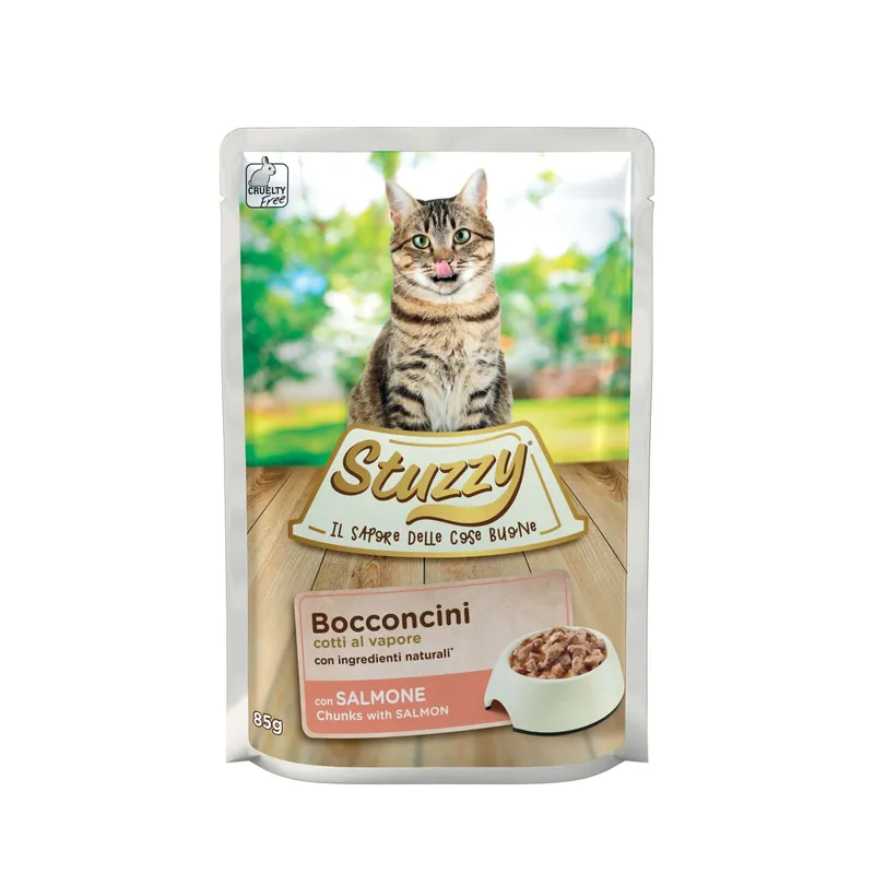 Betaalbaar Cibo umido per gatto Stuzzy Bocconcini con Salmone busta 85 g