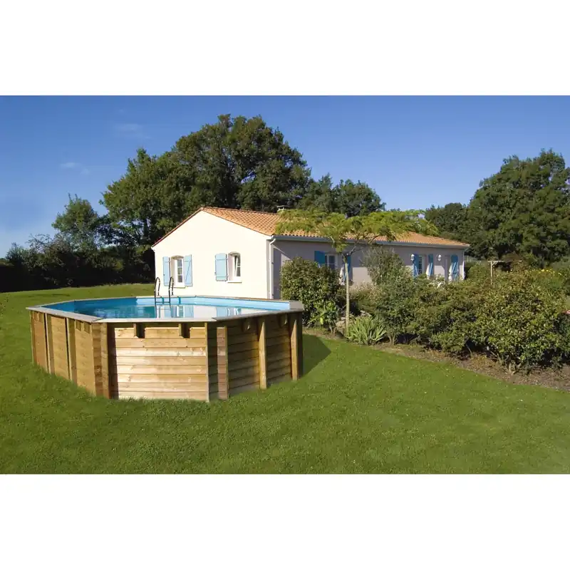 Rechtstreeks Van De Fabrikant Gre piscina in legno ovale Vermela 672x472x 146 cm con filtro a sabbia