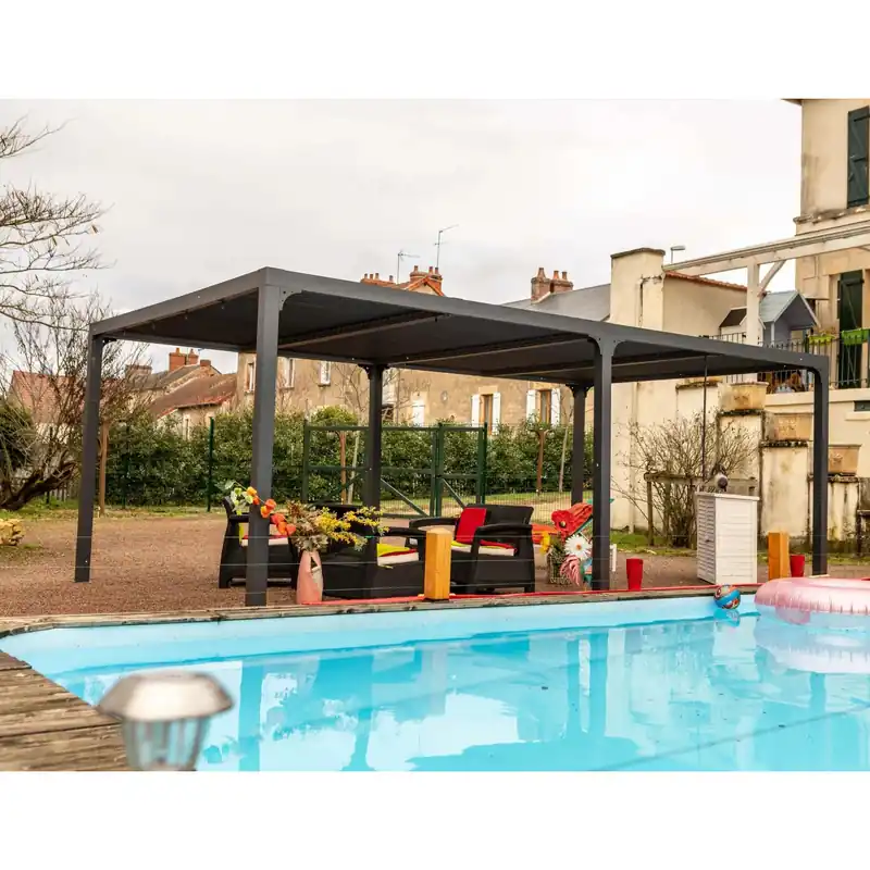 Pergola bioclimatica in alluminio 3660 antracite 360x600 cm Actieprijs
