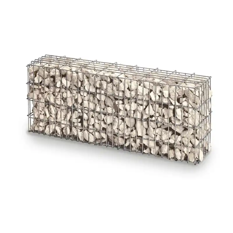 Gabbione in metallo con granulati bianco 10 kg 100x25x50 cm Gratis Retour
