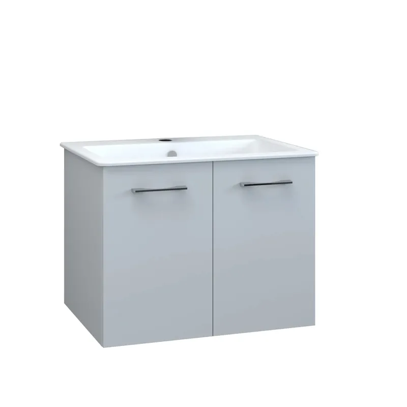 Mobile bagno lavanderia sospeso a 2 ante con lavabo ceramica 71x51x5 cm bianco Speciale Aanbieding