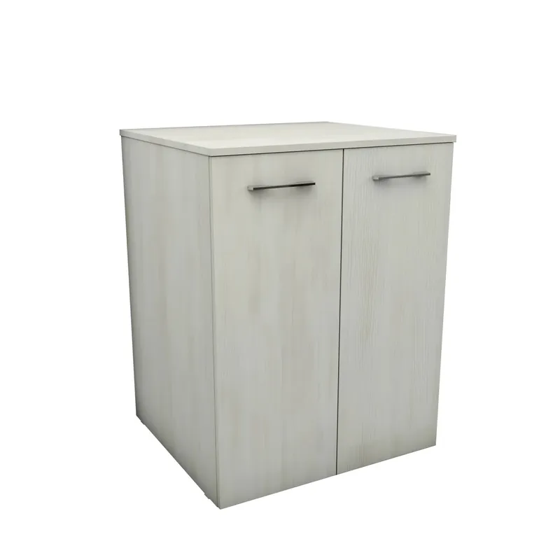 Mobile bagno a terra coprilavatrice con 2 ante 70x63x89 cm effetto legno bianco Superprijs