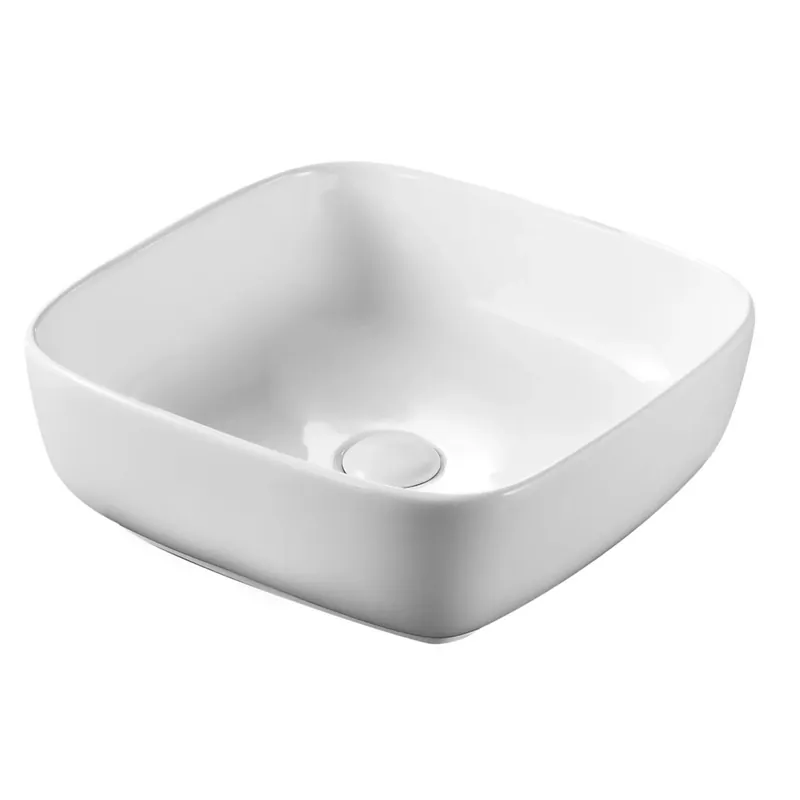Premium Lavabo d‘appoggio in ceramica bianca 40x40 cm