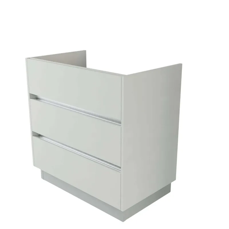 Base porta lavabo 3 cass. con appoggio a terra 84x50x85 cm bianco opaco Shop Nu