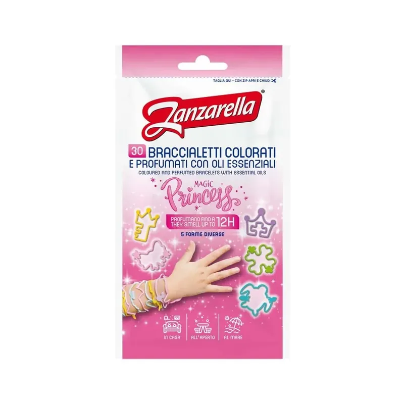 Antizanzare braccialetti Zanzarella colorati e profumati magic princess 25 pz Koop Online