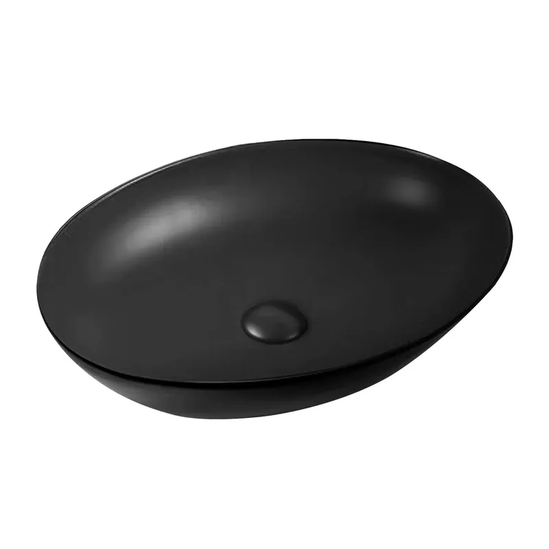Koop Online Lavabo d`appoggio Nature nero 600x400x150mm