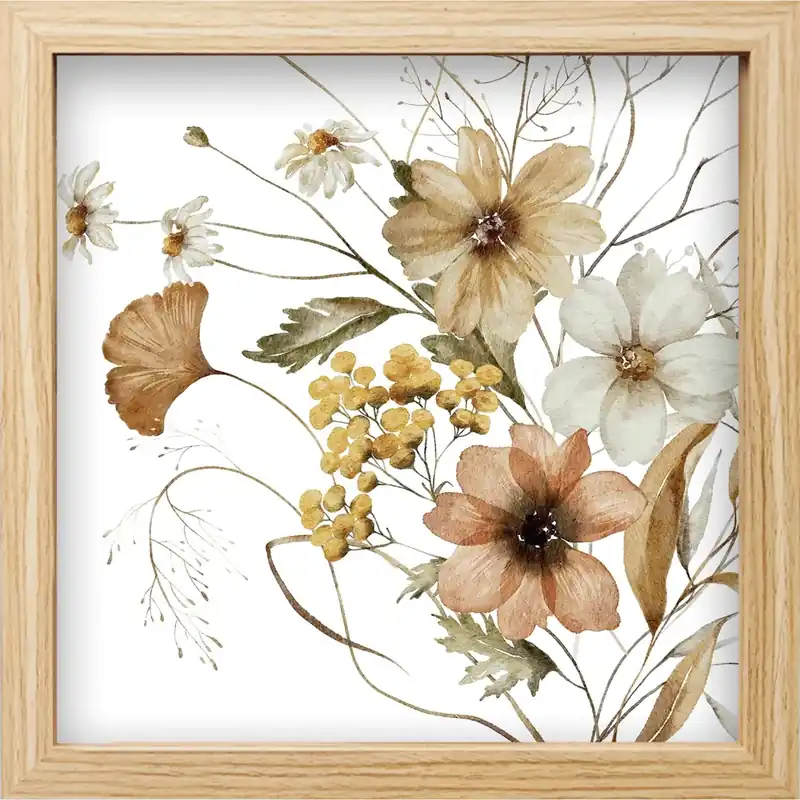 Stampa Incorniciata Beige Field Flowers Aanbieding