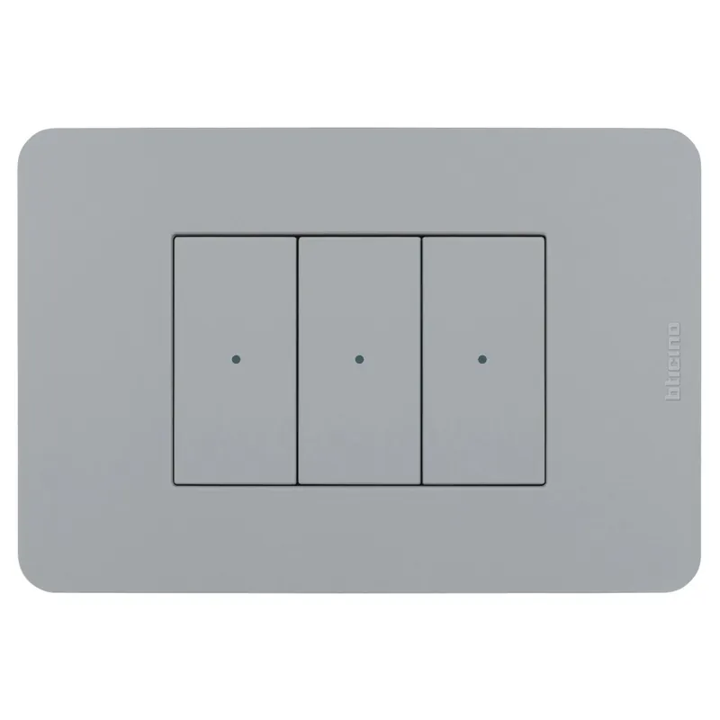 Placca 3 moduli Bticino MatixGO tecnopolimero Grigio Snelle Levering