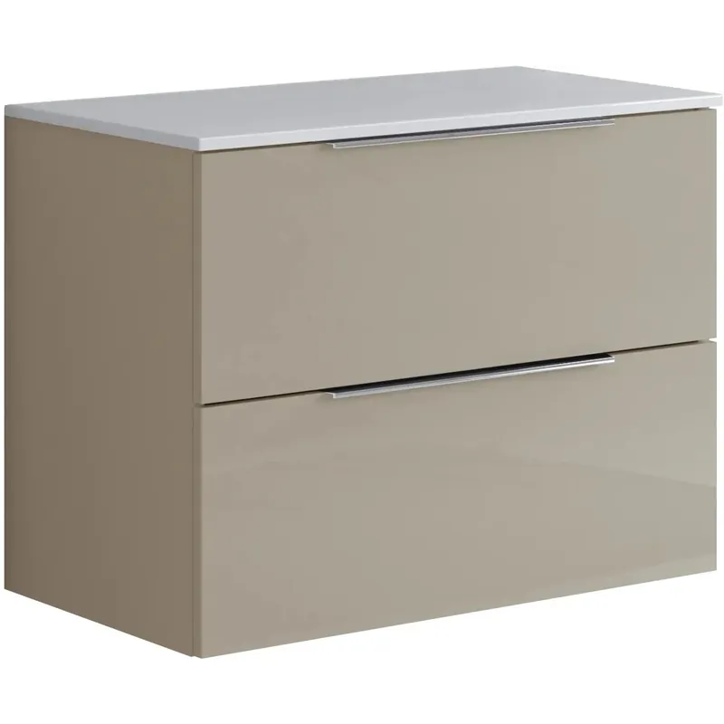 Dagaanbieding Mobile bagno cassettiera Bali con 2 cassetti 80x60x45 cm laccato lucido visone