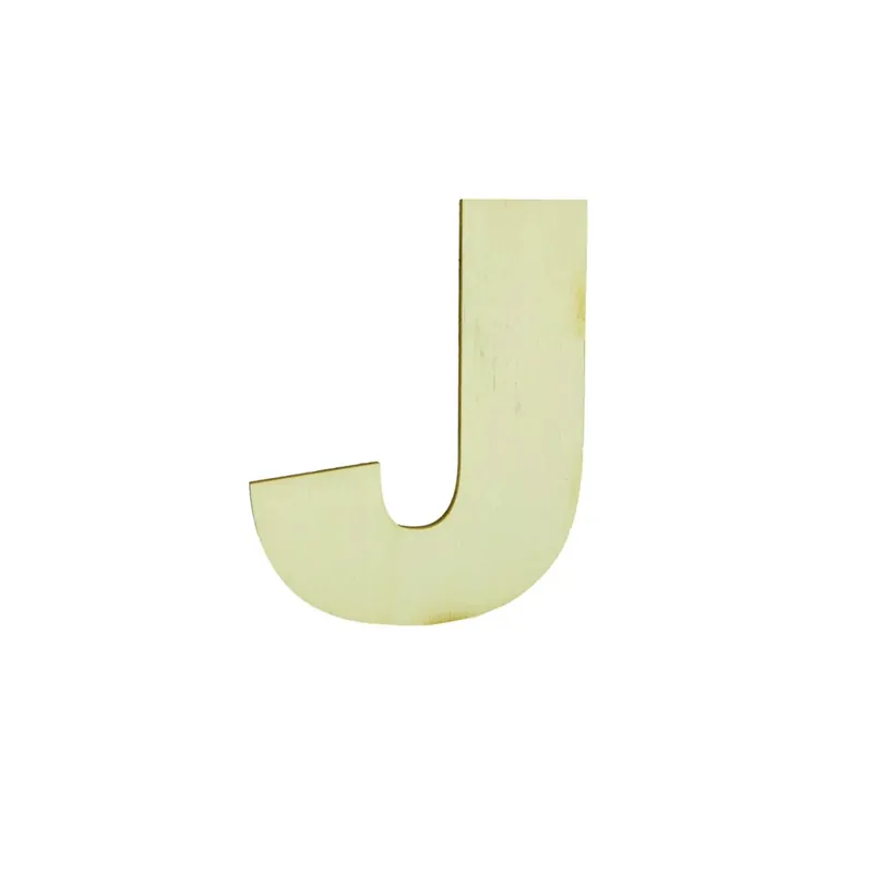 Lettera J decorativa in legno 12 cm Tijdelijk Beschikbaar